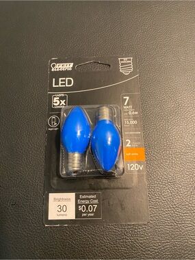 FEIT Blue LED Night Light Bulbs - Pack of 2